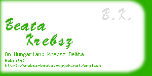 beata krebsz business card